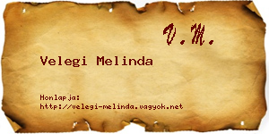 Velegi Melinda névjegykártya